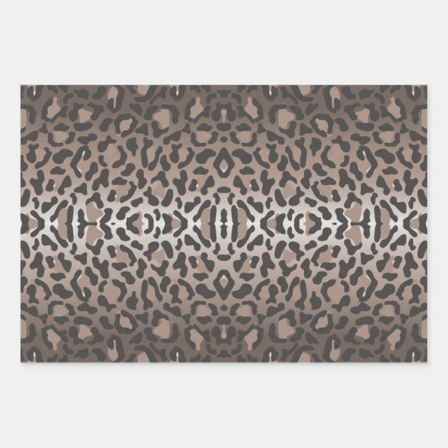 Hoja De Papel De Regalo Impresión de animales leopardos (Anverso)