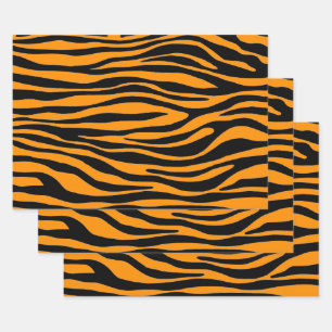 Hoja De Papel De Regalo Impresión de cebra Naranja Princeton