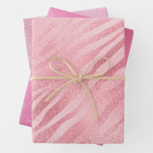Hoja De Papel De Regalo Impresión de cebra rosa Glam
