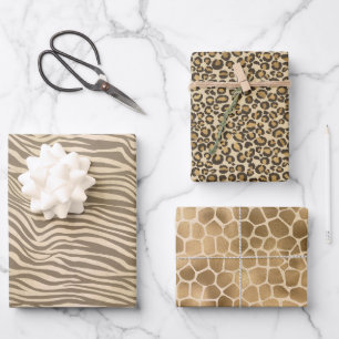 Hoja De Papel De Regalo Impresión de cebra sand Beige