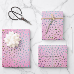 Hoja De Papel De Regalo Impresión de chita rosa purpurina