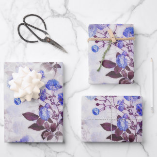 Hoja De Papel De Regalo Impresión de flor morada bonita