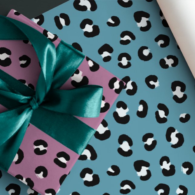 Hoja De Papel De Regalo Impresión de leopardo de Moda rosa, violeta y azul (Subido por el creador)