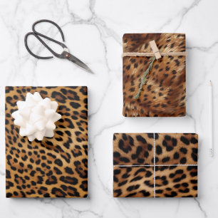 Hoja De Papel De Regalo Impresión de leopardo marrón de moda