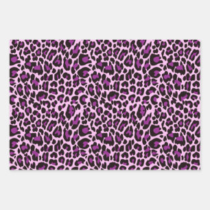 Hoja De Papel De Regalo Impresión de leopardo púrpura