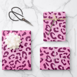 Hoja De Papel De Regalo Impresión de leopardo rosa elegante
