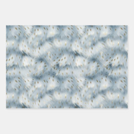 Hoja De Papel De Regalo Impresión de oro azul