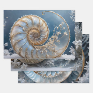 Hoja De Papel De Regalo Impresión de shell de Nautilus
