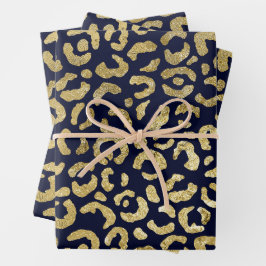 Hoja De Papel De Regalo Impresión lujosa y elegante de leopardo de la mari