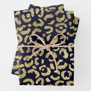 Hoja De Papel De Regalo Impresión lujosa y elegante de leopardo de la mari