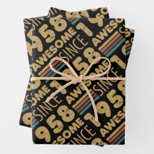 Hoja De Papel De Regalo Impresionante desde 1958 65º cumpleaños