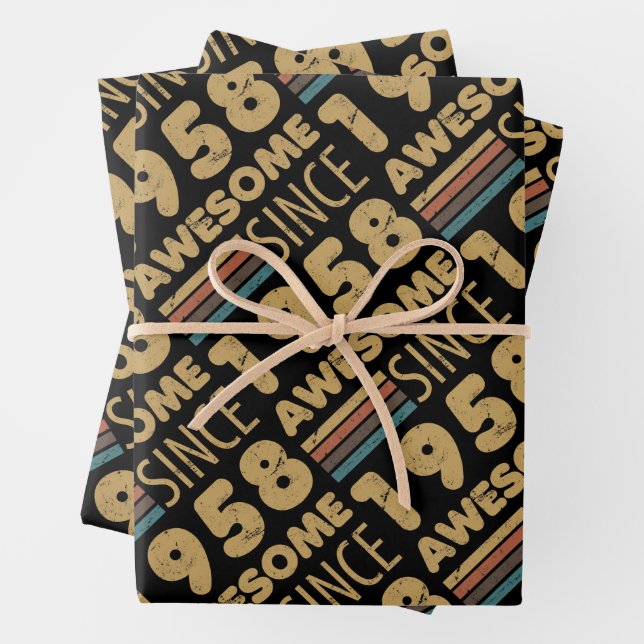 Hoja De Papel De Regalo Impresionante desde 1958 65º cumpleaños (In situ)