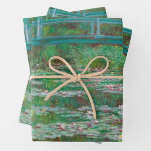 Hoja De Papel De Regalo Impresionista de Footbridge Claude Monet