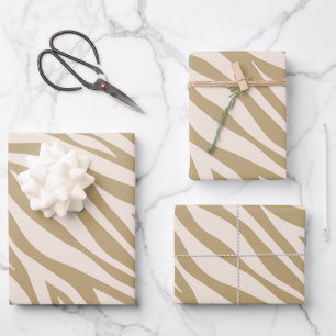 Hoja De Papel De Regalo Imprimir cebra-beige-