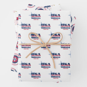 Hoja De Papel De Regalo Indiana, 50 estados, Libertad Bell