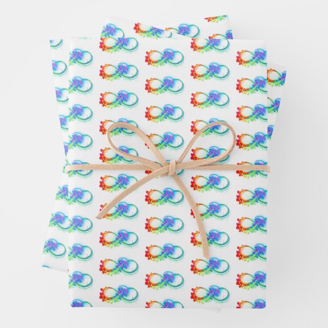 Hoja De Papel De Regalo Infinity with Rainbow Jellyfish (In situ)