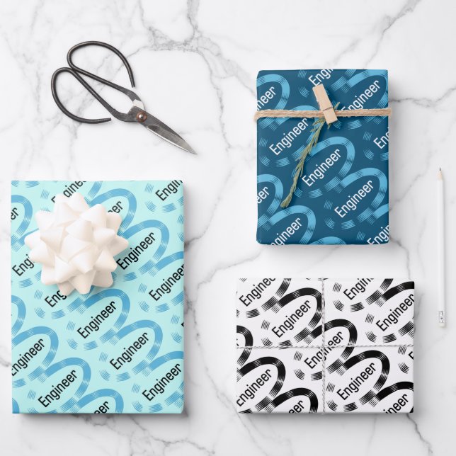 Hoja De Papel De Regalo Ingeniero Oval (Anverso)