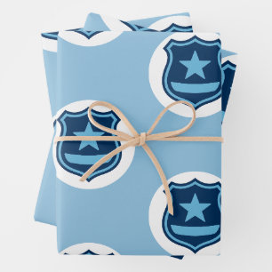Hoja De Papel De Regalo Insígnia de policía