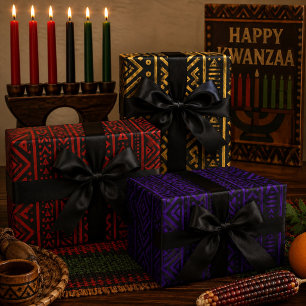 Hoja De Papel De Regalo Inspirado en la tela de barro africana moderna