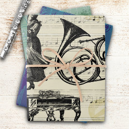 Hoja De Papel De Regalo Instrumentos musicales vintage