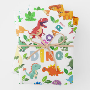 Hoja De Papel De Regalo Íntimos tipos de dinosaurios sin mar