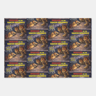 Hoja De Papel De Regalo Invasion of the Saucer Squirrels