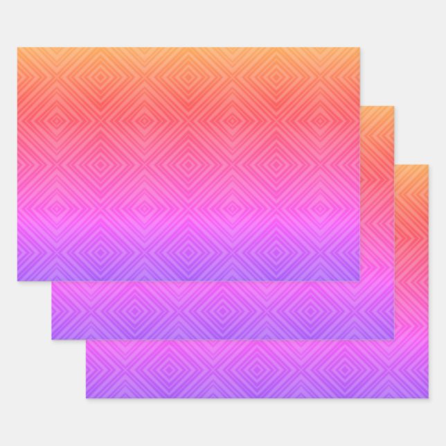 Hoja De Papel De Regalo Ipanema Arcoiris Hipnótico Diamante Arte Pop Moder (Set)