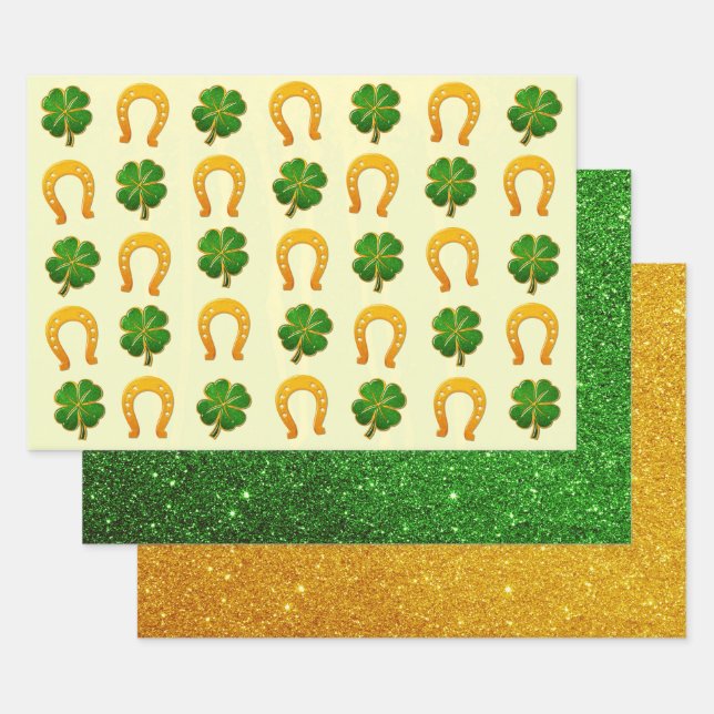 Hoja De Papel De Regalo Irish Fun 3D Whimsey (Set)