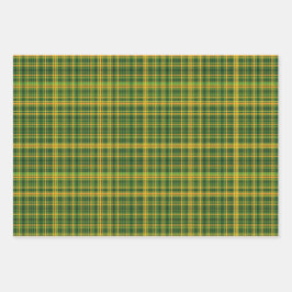 Hoja De Papel De Regalo Irlandés Tartan Green St. Patrick Plaid set 5