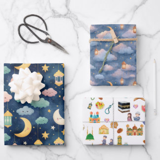 Hoja De Papel De Regalo Islamic Baby Gift Wrap Set 3 Cute Designs