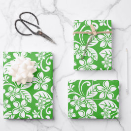 HOJA DE PAPEL DE REGALO ISLAND PLUMERIA (CITRUS GREEN) WRAPPING PAPER SHOR