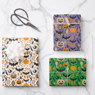 Hoja De Papel De Regalo Jack o lanterns murmura fantasmas otoño adorable h