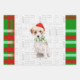 Hoja De Papel De Regalo Jack Russell Terrier Navidades Dog Plaid
