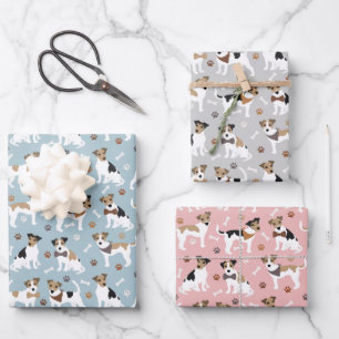 Hoja De Papel De Regalo Jack Russell Terrier Paws and Bones