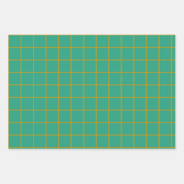 Hoja De Papel De Regalo Jade Green y Gold