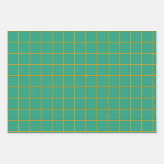 Hoja De Papel De Regalo Jade Green y Gold (Anverso)