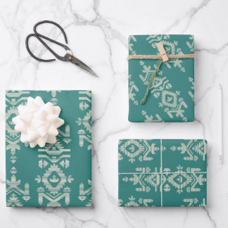 Hoja De Papel De Regalo Jamdani Print Folk Pattern