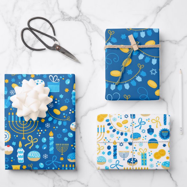 Hoja De Papel De Regalo Janucá (Anverso)