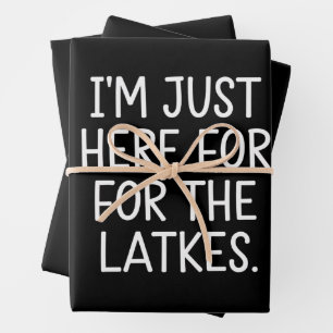 Hoja De Papel De Regalo Janucá Estoy Aquí Solo Por Las Latkes Judías