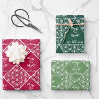 Hoja De Papel De Regalo Japandi Christmas Wrapping Paper Set/ Modern Japan