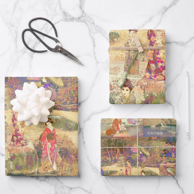 Hoja De Papel De Regalo Japanese Garden II / Washed Edition (Anverso)