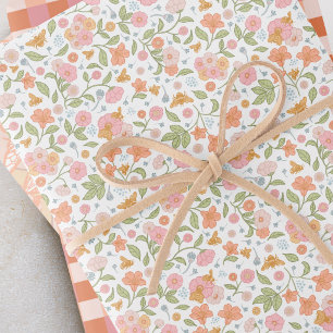 Hoja De Papel De Regalo Jardín de Abejas Conjunto Floral Combinado
