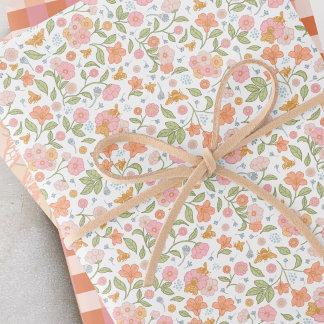 Hoja De Papel De Regalo Jardín de Abejas Conjunto Floral Combinado