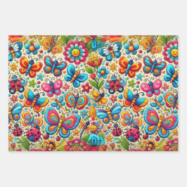 Hoja De Papel De Regalo Jardín de la mariposa audaz