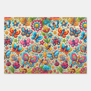 Hoja De Papel De Regalo Jardín de la mariposa audaz