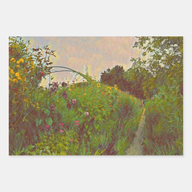 Hoja De Papel De Regalo Jardín de Monet (Anverso)