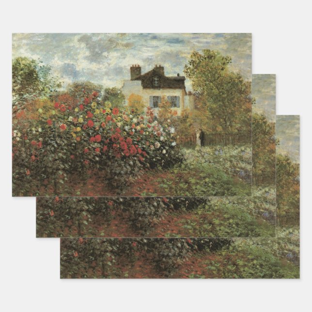 Hoja De Papel De Regalo Jardín de Monet en Argenteuil por Claude Monet (Set)