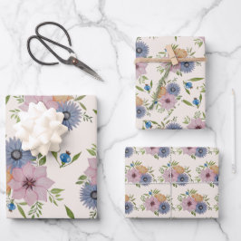 Hoja De Papel De Regalo Jardín de primavera acuarela rosa rubor