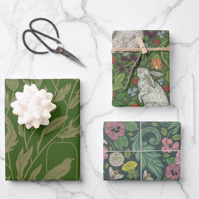 Hoja De Papel De Regalo Jardín Inglés Mixto (Anverso)