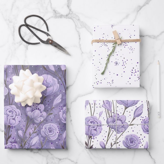 Hoja De Papel De Regalo Jardín púrpura (Anverso)